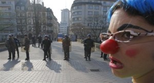 Clown Army, protesta anti-OTAN, Estrasburg, abril 2009. 